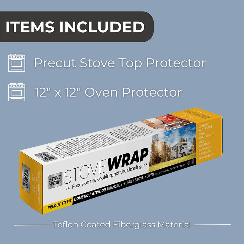 Stove Wrap Stove Top and Oven Protector, Precut to Fit Dometic and Atwood Triangle 3-Burner Stoves image number 5