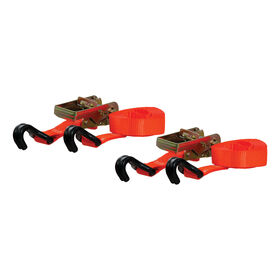 CURT 16' Orange Cargo Straps with J-Hooks, 1100 lbs., 2-Pack