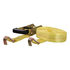 CURT 27' Yellow Cargo Strap with J-Hooks, 3,333 lbs.