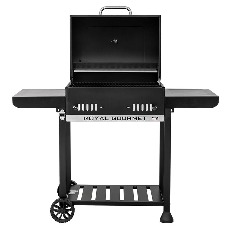 Royal Gourmet 24" Movable Charcoal Grill w/ Foldable Side Shelves image number 7