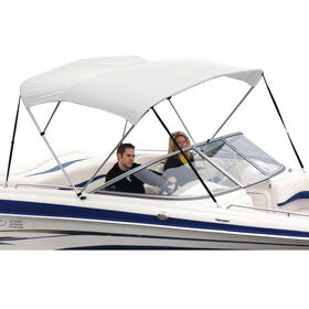 Shademate White Vinyl Stainless 3-Bow Bimini Top 6'L x 54''H 91''-96'' Wide