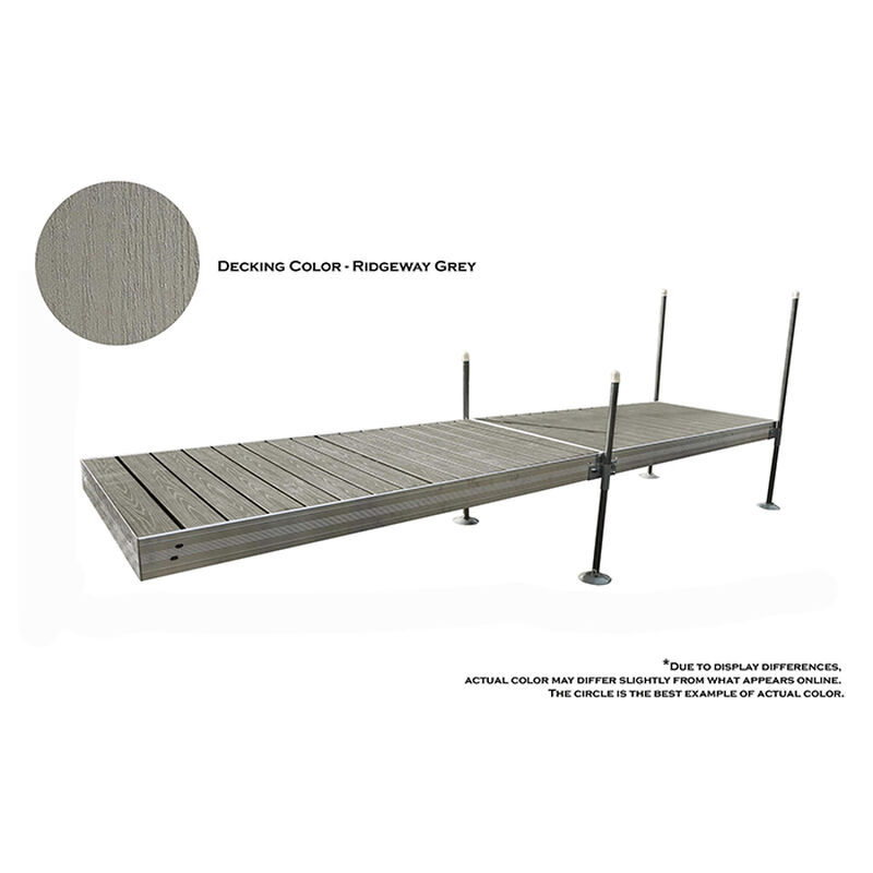 Tommy Docks 16' Straight Aluminum Frame With Composite Decking Complete Dock Package - Ridgeway Gray image number 3