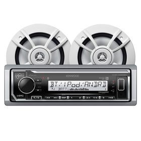Kenwood KMR-M322BT Bluetooth Media Receiver Package w/2 6.5" Two-Way Speakers