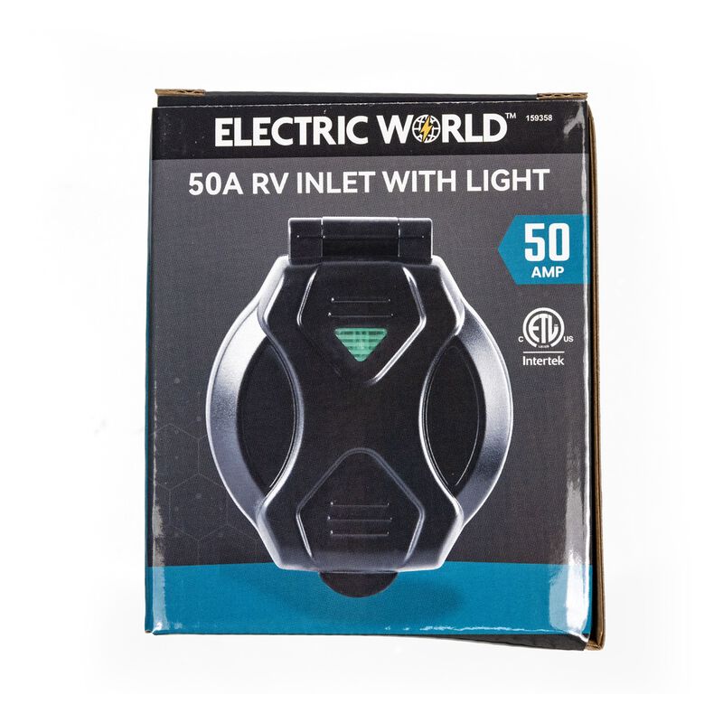Electric World Black 50A RV Inlet with LED image number 11