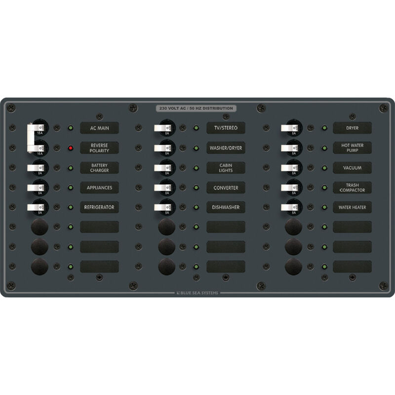 Blue Sea 230V AC Main + 22 Position Circuit Breaker Panel image number 1