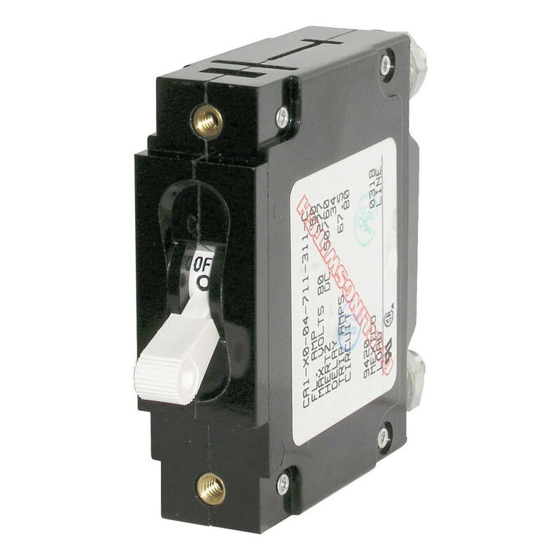 Blue Sea Circuit Breaker C-Series Toggle Switch, Single Pole, 10A, White image number 1