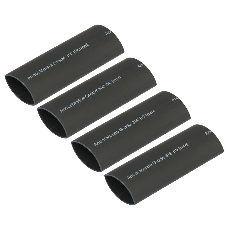 Ancor Adhesive-Lined Heat Shrink Tubing, 8 - 2/0 AWG, 6" L, 4-Pk., Black image number 1