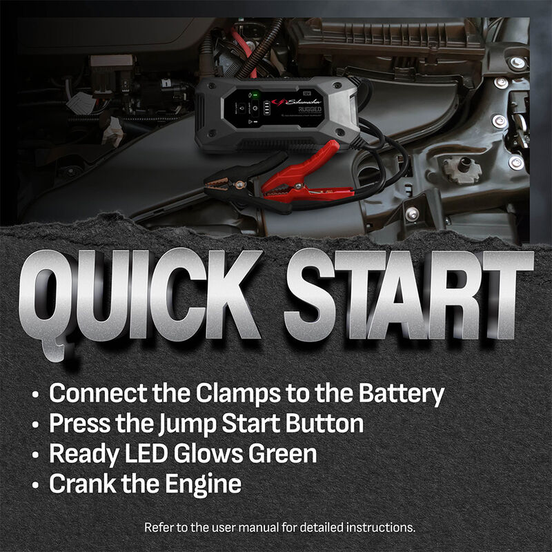 Schumacher SL1612 Rugged Lithium Portable Power Pack and 2000A 12V Jump Starter image number 3
