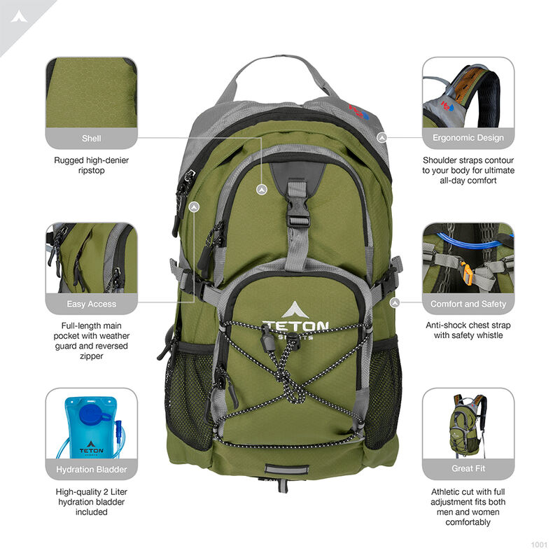 Teton Sports Oasis 1100 Hydration Pack with 2-Liter Hydration Bladder image number 22
