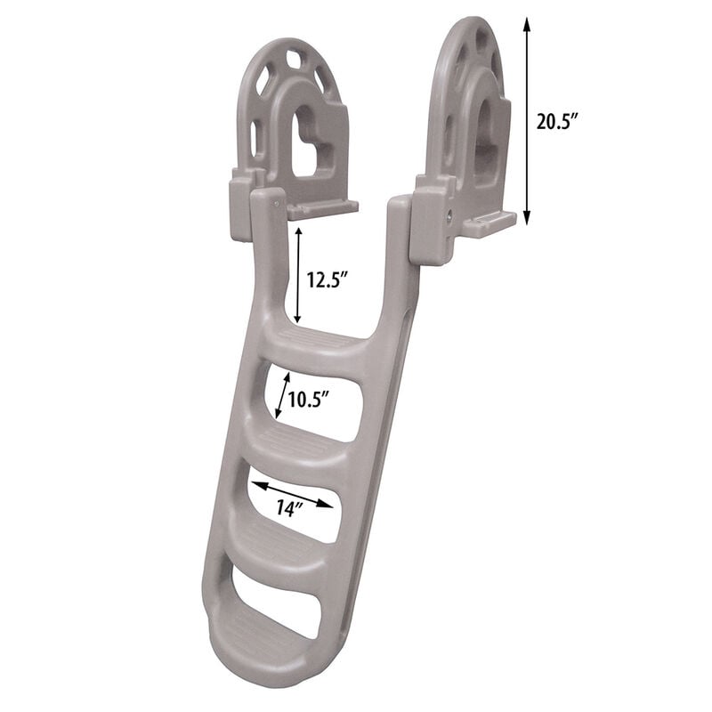 Dock Edge Roto-Molded 4-Step Stand-Off Flip-Up Ladder, Gray image number 1