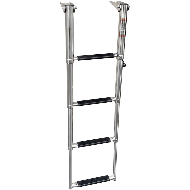 Overton's Top Mounted 4 Step Stainless Steel Folding Swim Platform Ladder image number 1