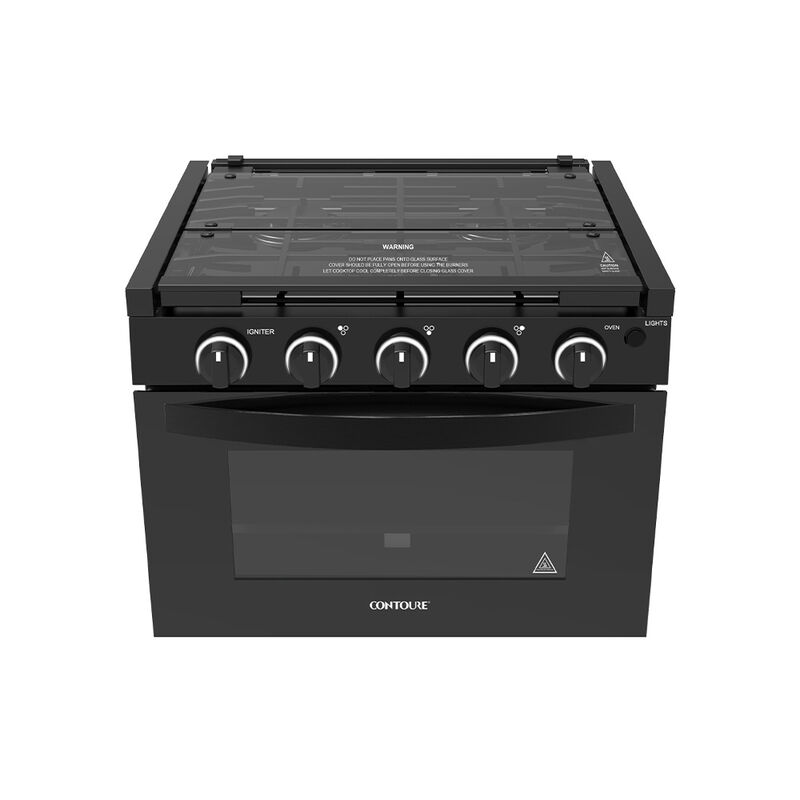 CONTOURE GR-17TCBB 17" 3-Burner Drop-In Gas Range, Black image number 2
