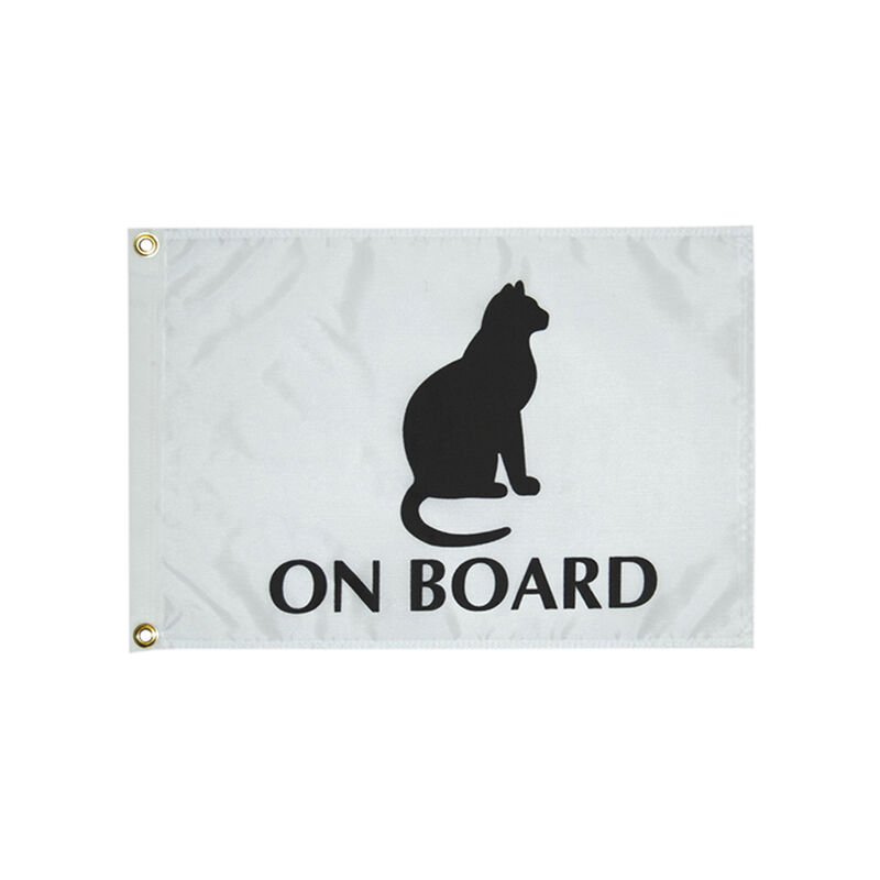 Cat on Board Flag, 12" x 18" image number 1