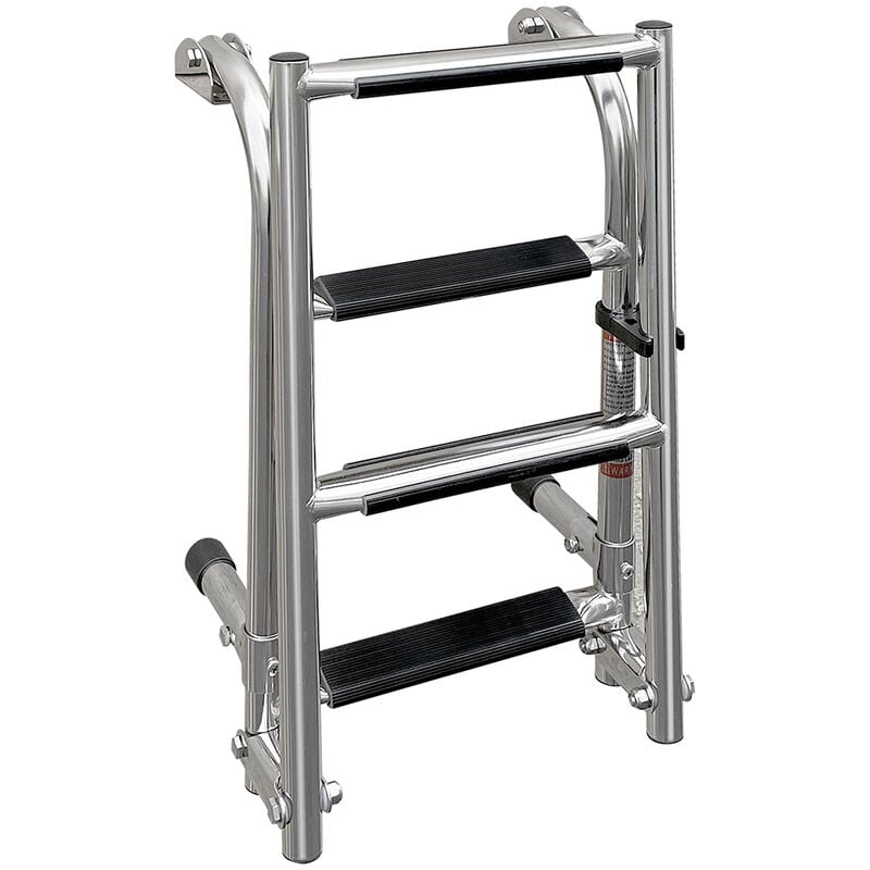 Overton's Transom Mounted 4 Step Stainless Steel Folding Ladder image number 3