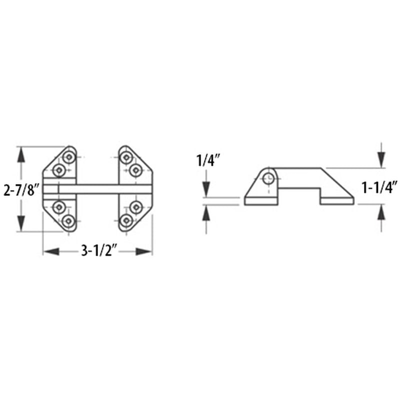 Stainless Steel Long-Reach Hatch Hinge image number 2