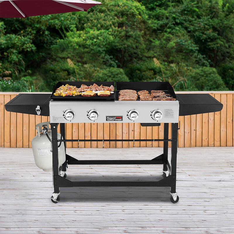 Royal Gourmet 4-Burner&nbsp;Flat Top&nbsp;Gas Grill & Griddle Combo, Folding Legs Design image number 2