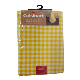 Cuisinart PEVA 60" x 84" Yellow Plaid Tablecloth