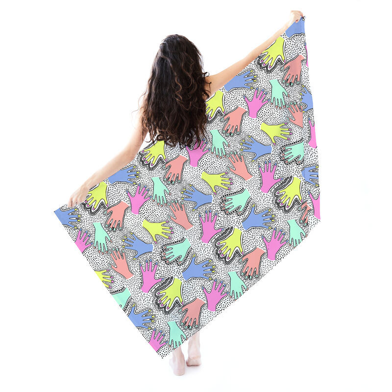 Printed Village Beach Towel image number 2