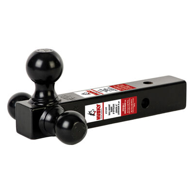 Husky Towing Tri-Ball Trailer Hitch Ball Mount, 2 Inch Receiver