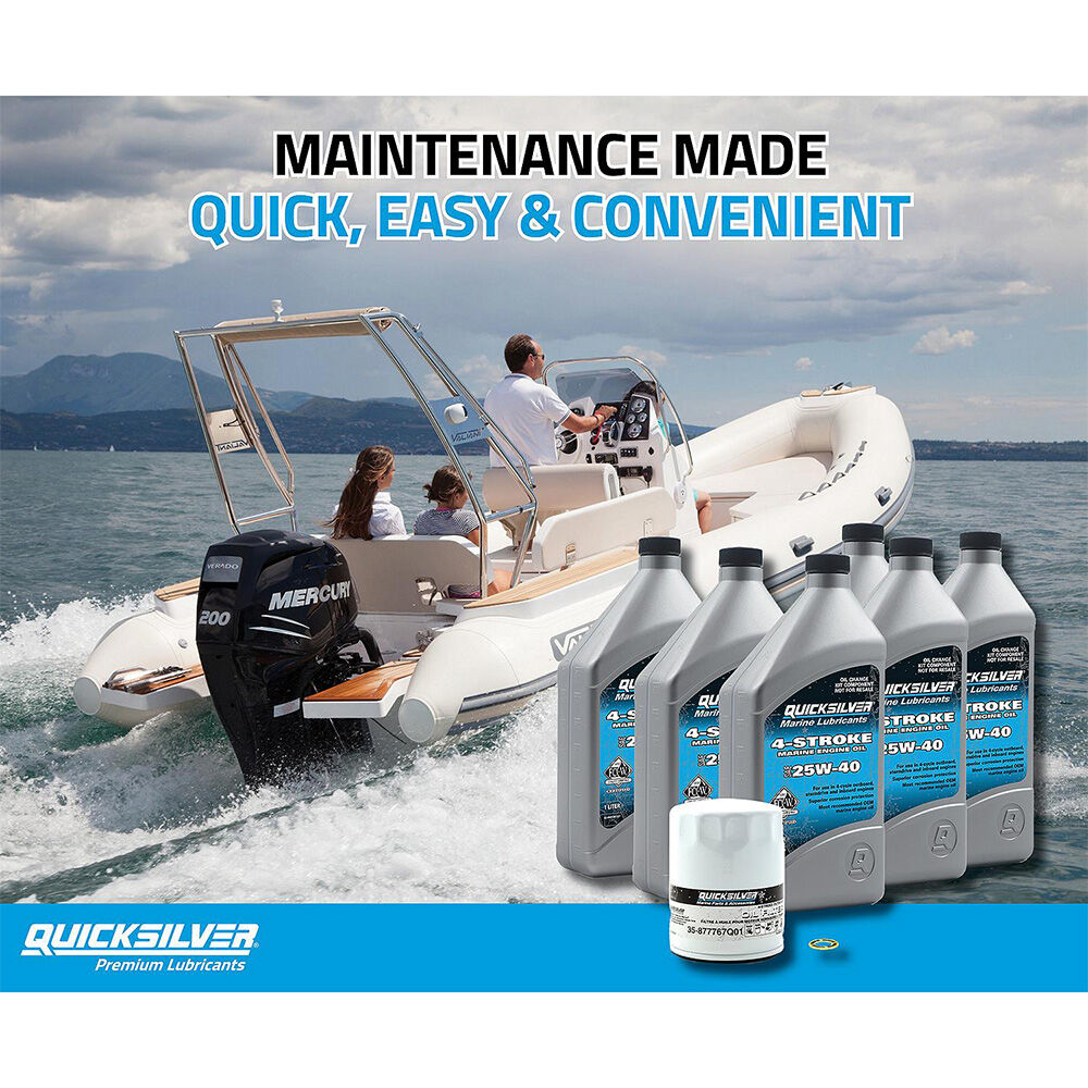 Quicksilver Oil Change Kit 25W-40 for Mercury L4 Verado