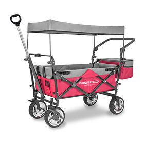 Wonderfold Outdoor S4 Push and Pull Premium Utility Folding Wagon with Canopy