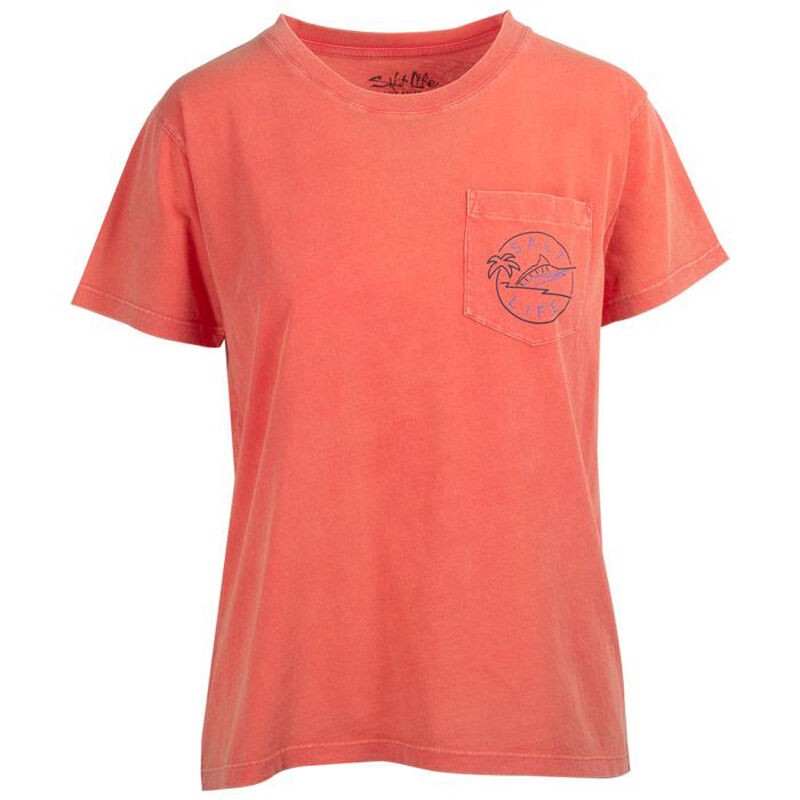 Salt Life Women&rsquo;s Salty Hour Salt Wash Boyfriend Short-Sleeve Pocket Tee image number 2