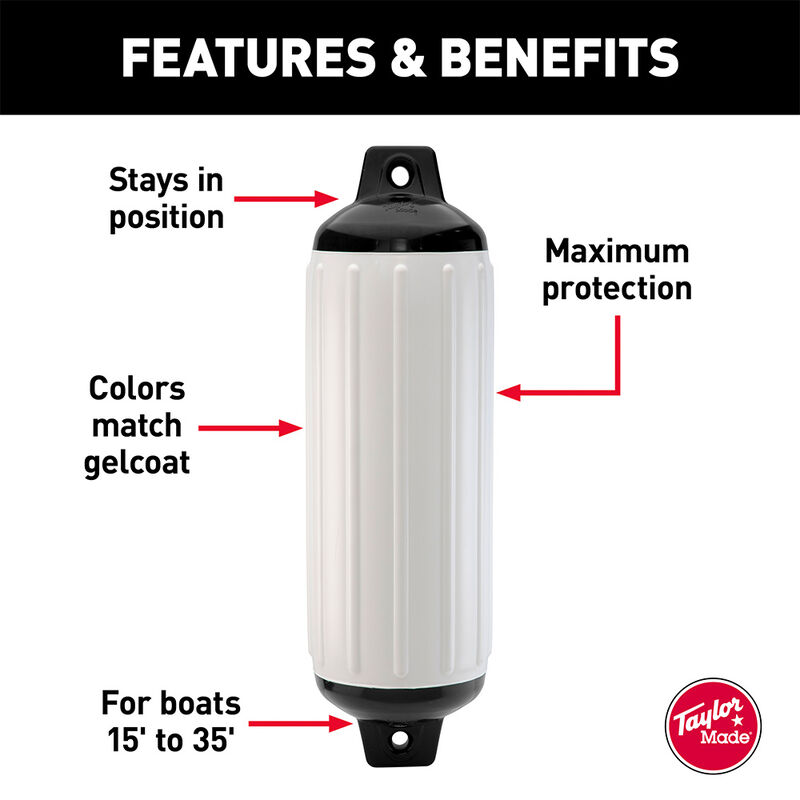 Taylor Made Super Gard Boat Fender, 6.5" dia. x 22"L image number 3