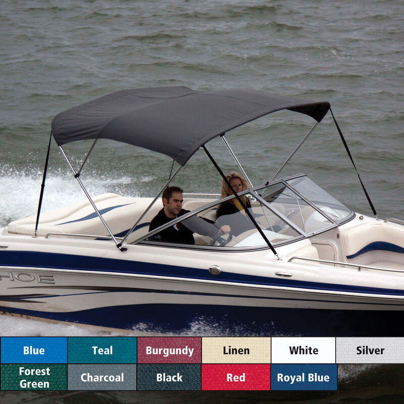 Shademate Bimini Top Polyester Fabric and Boot Only, 3-Bow 6'L, 36"H, 91"-96"W image number 1