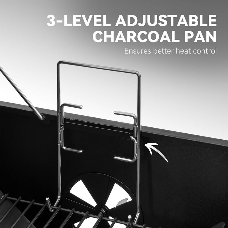Royal Gourmet 24in Charcoal Grill w/ Wood Shelves - CC2024 image number 16