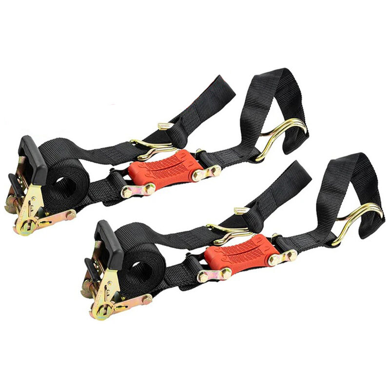 The Perfect Bungee 9' x 2" ShockStrap Ratchet Strap with Wire Hooks, 2-Pack