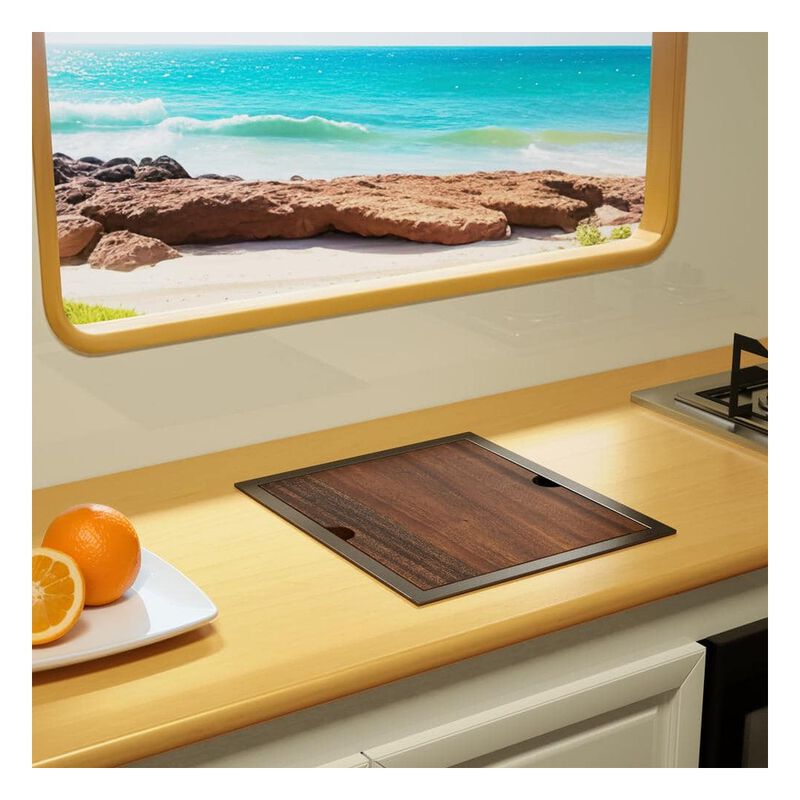 WELLFE RV Kitchen Undermount Bar Sink (16 x 17 x 9 in, 16 Gauge) image number 9