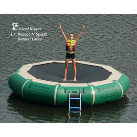 Island Hopper 13' Bounce 'N Splash Water Bouncer, Natural Green