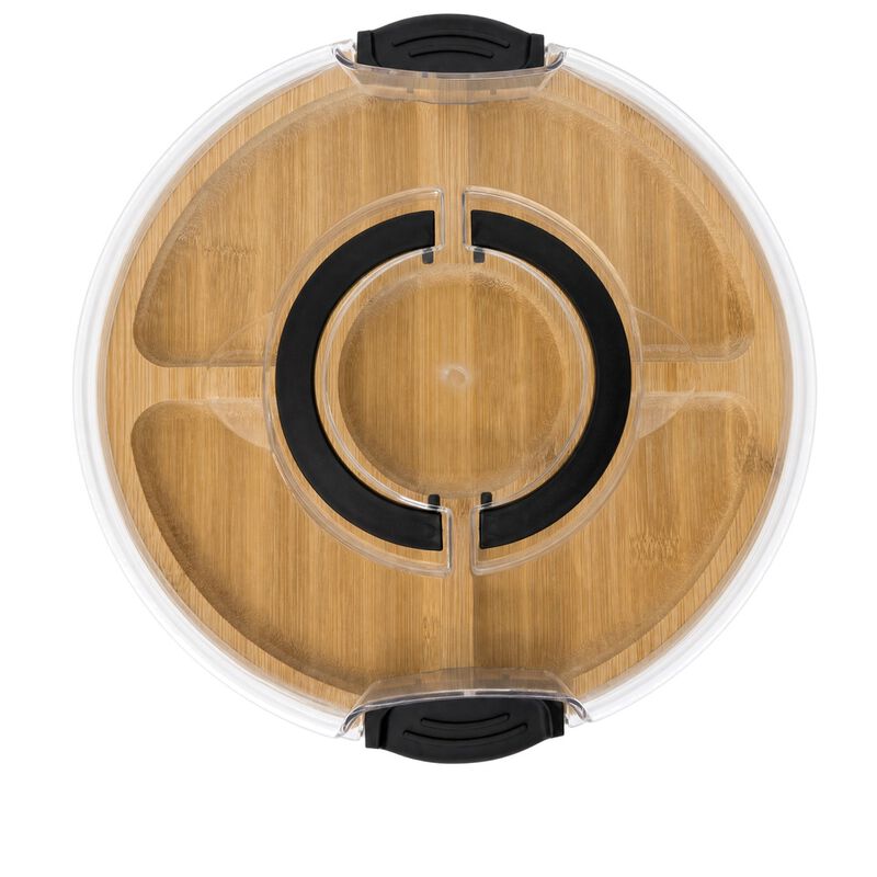 Brookstone 5-Compartment Bamboo Serving Platter with Lid