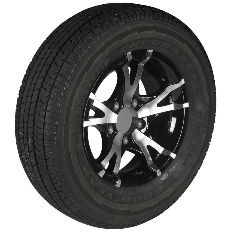 Goodyear Endurance ST205/75 R 14 Radial Trailer Tire, 5-Lug Aluminum T07 Black R image number 1