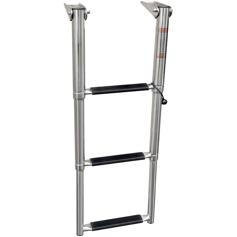 Overton's Top Mounted 3 Step Stainless Steel Folding Swim Platform Ladder image number 1