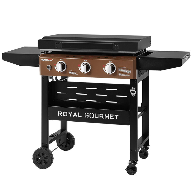 Royal Gourmet 3-Burner Gas Griddle w/ Hood & Shelves - GB3000PY image number 7