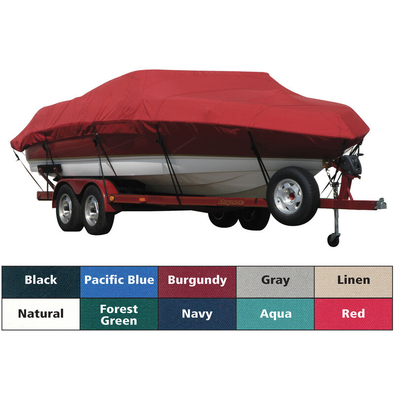 Sunbrella Boat Cover For Cobalt 23 Ls Deck Boat W/Strb Ladder W/Bimini Cutouts image number 1