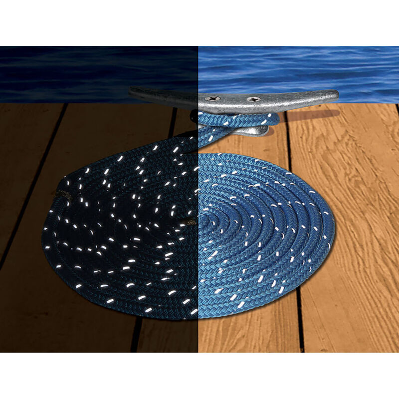 Dockmate Reflective Double Braid Nylon Dock Line, 3/8" x 15' image number 2