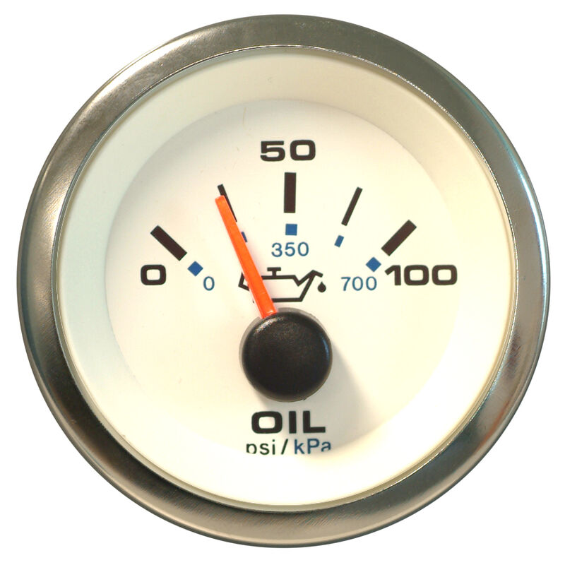 Sierra White Premier Pro 2" Oil Pressure Gauge image number 1