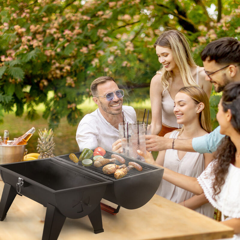Royal Gourmet Portable Charcoal Grill with 2-Side Cooking Area image number 10