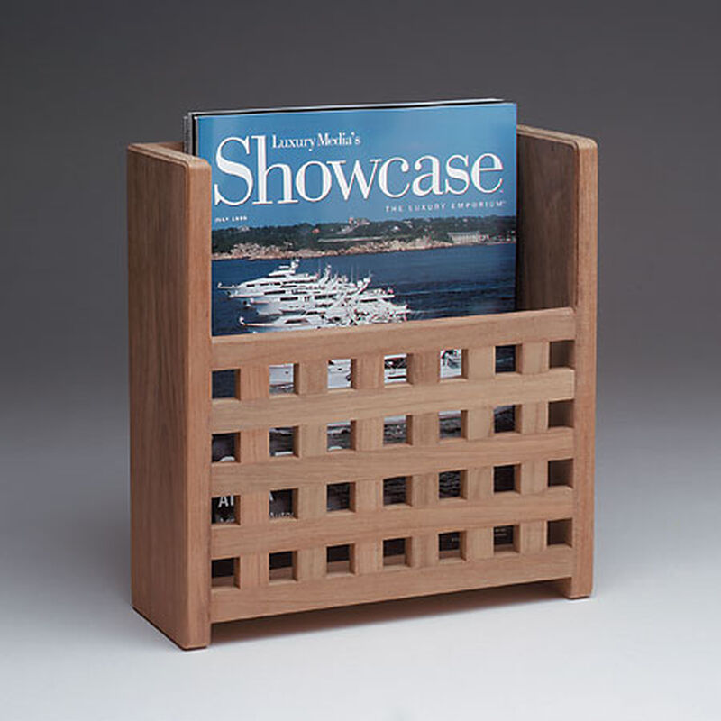 Whitecap Teak Grate Front Magazine Rack image number 1