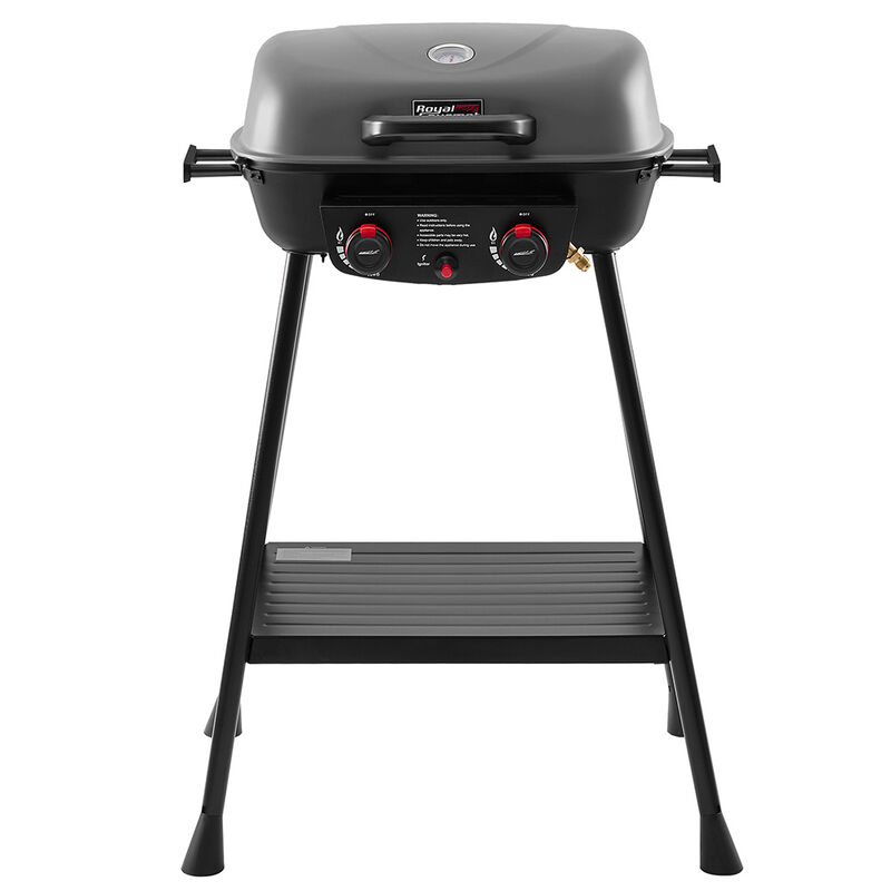 Royal Gourmet Portable 2-Burner Gas Grill w/ Stand & Shelf image number 12