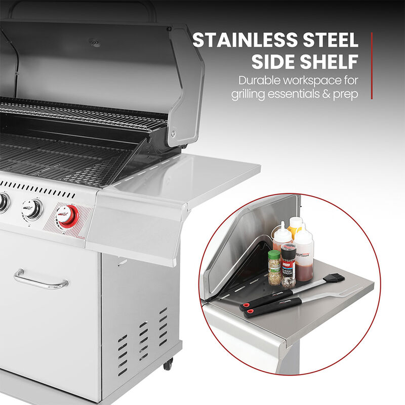 Royal Gourmet GA Series 6-Burner Gas Grill with Sear Burner and Side Burner image number 11