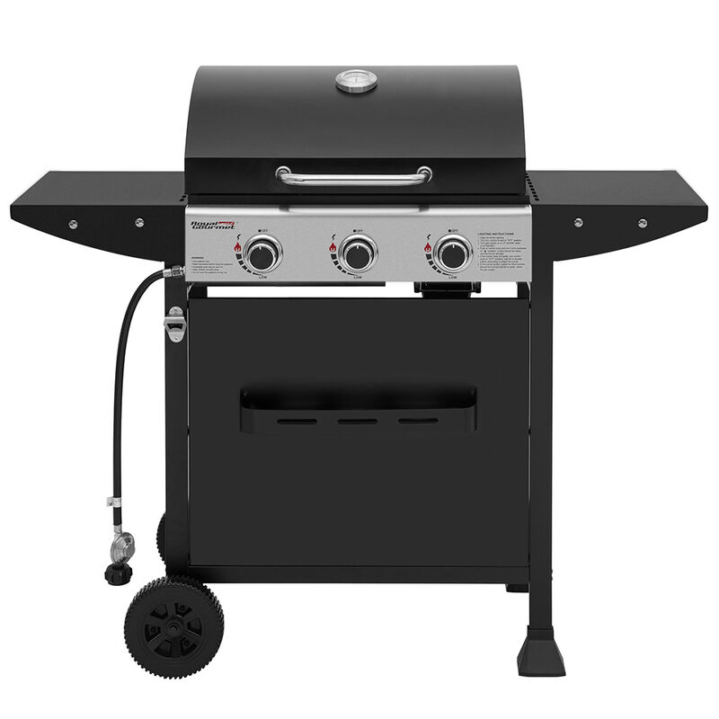Royal Gourmet 3-Burner Propane Grill w/ Side Shelves & Rack image number 11
