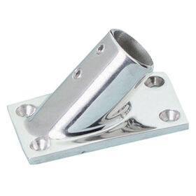 Whitecap Rectangular Base Rail Fitting, Stainless Steel 45&deg;