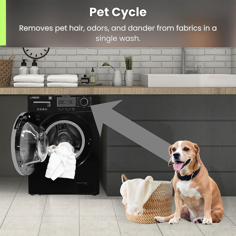 Equator Stackable EW 826 Washer + ED 866 DL Dryer Set in Black image number 4