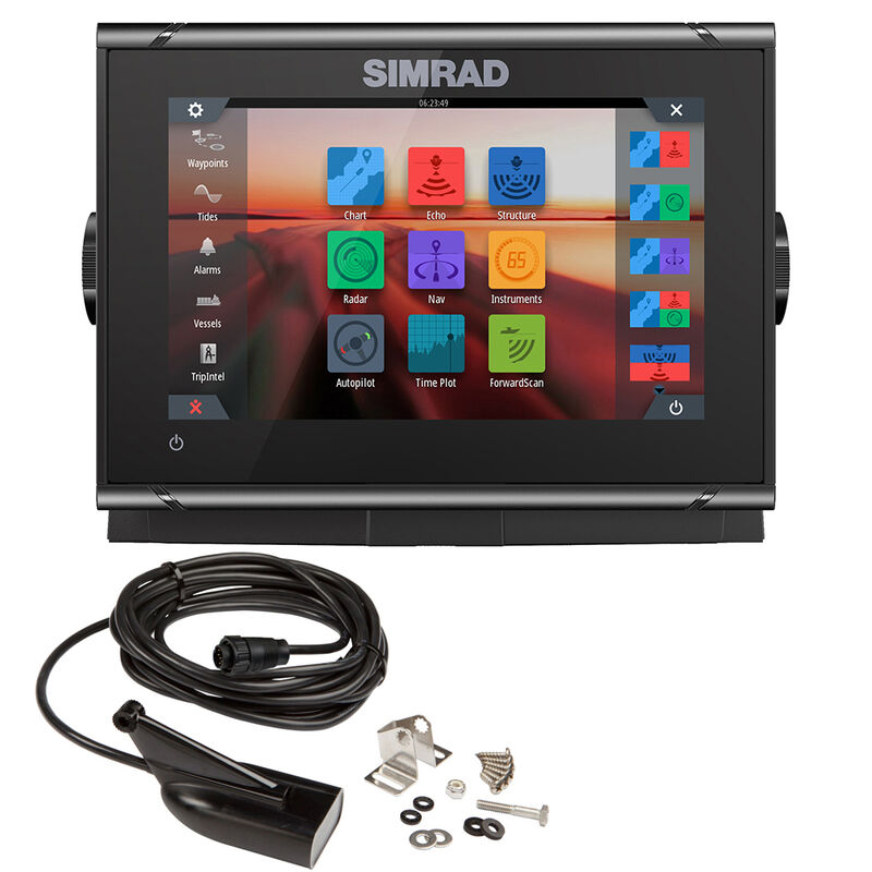 Simrad GO7 XSR Chartplotter/Fishfinder w/ HDI Transom Mount Transducer & C-MAP Discover Chart image number 1