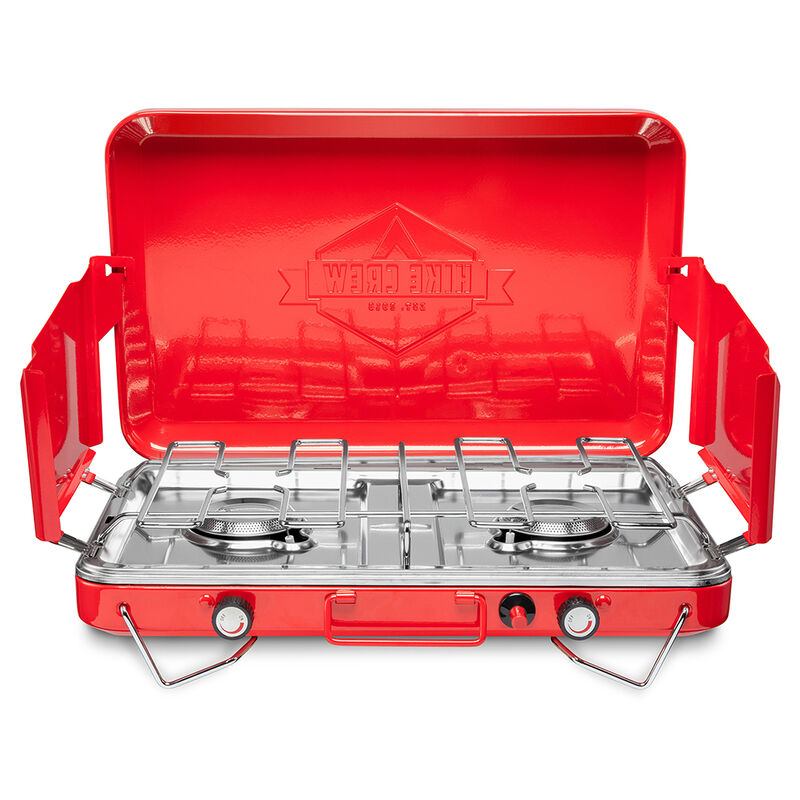 Portable 2-Burner Camping Stove Top with Integrated Igniter and Drip Tray image number 1