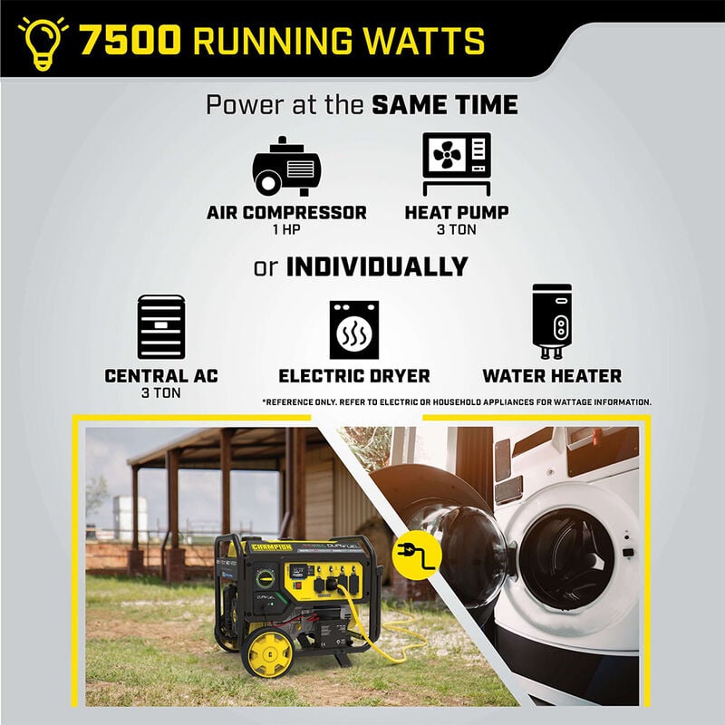 Champion 7500-Watt Dual Fuel Portable Generator with CO Shield image number 12
