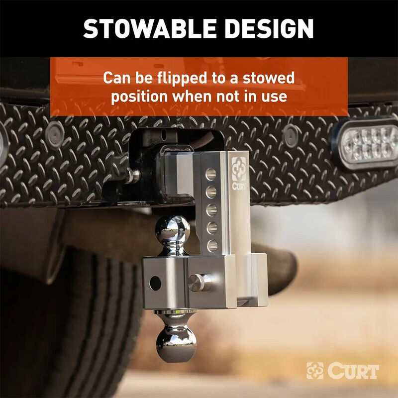 CURT AlumaLite Aluminum Hitch w/Dual Ball, 6 in Drop, 2-1/2 in Shank #45385 image number 8